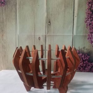 Chậu gỗ trồng lan hình quả bí
