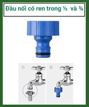 Đầu nối Takagi có ren trong 1/2 và 3/4
