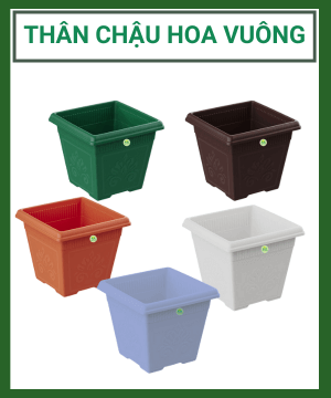 Thân Chậu Hoa Vuông TALOPA – Nhựa PP Cao Cấp, Đẹp Bền