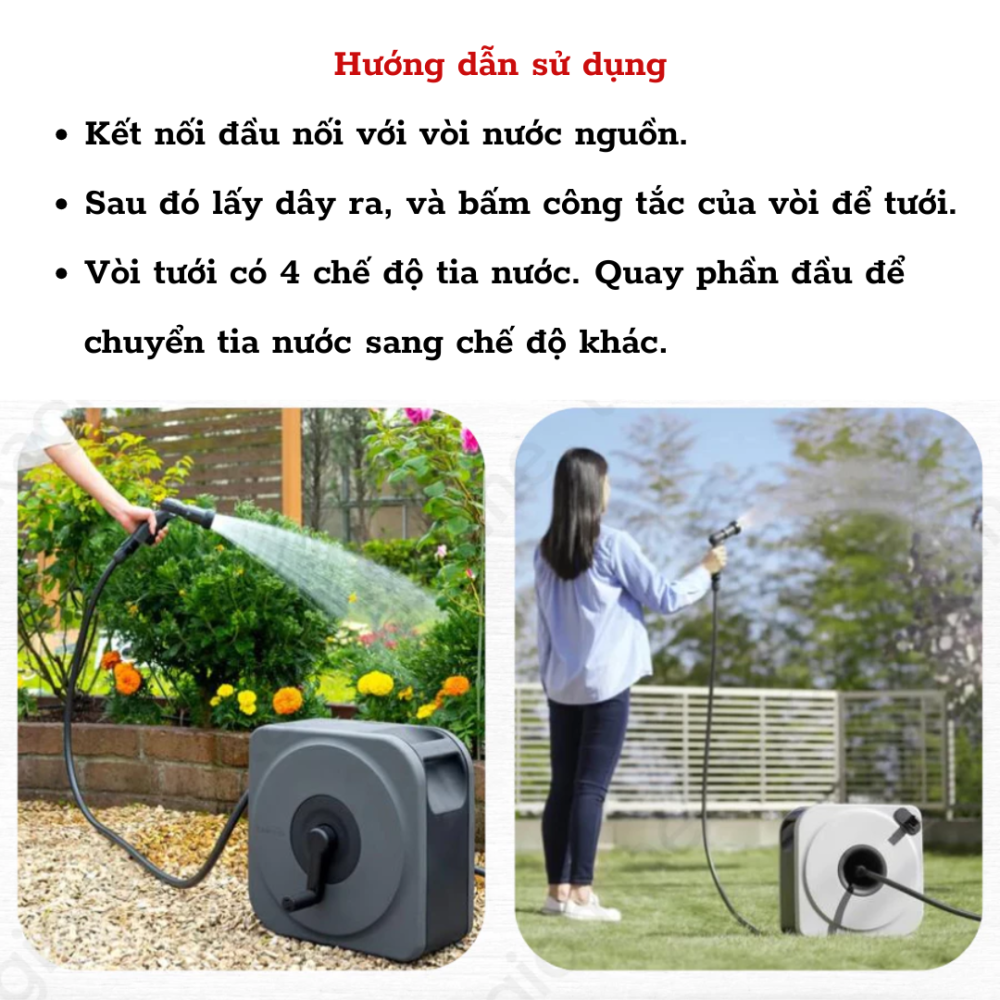 Bộ vòi thu rút tưới vườn BOXY NEXT 20m 3
