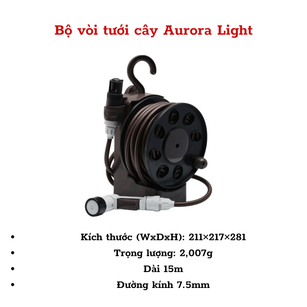 Bộ vòi tưới cây Aurora Light 7.5mm x 15m Takagi 3