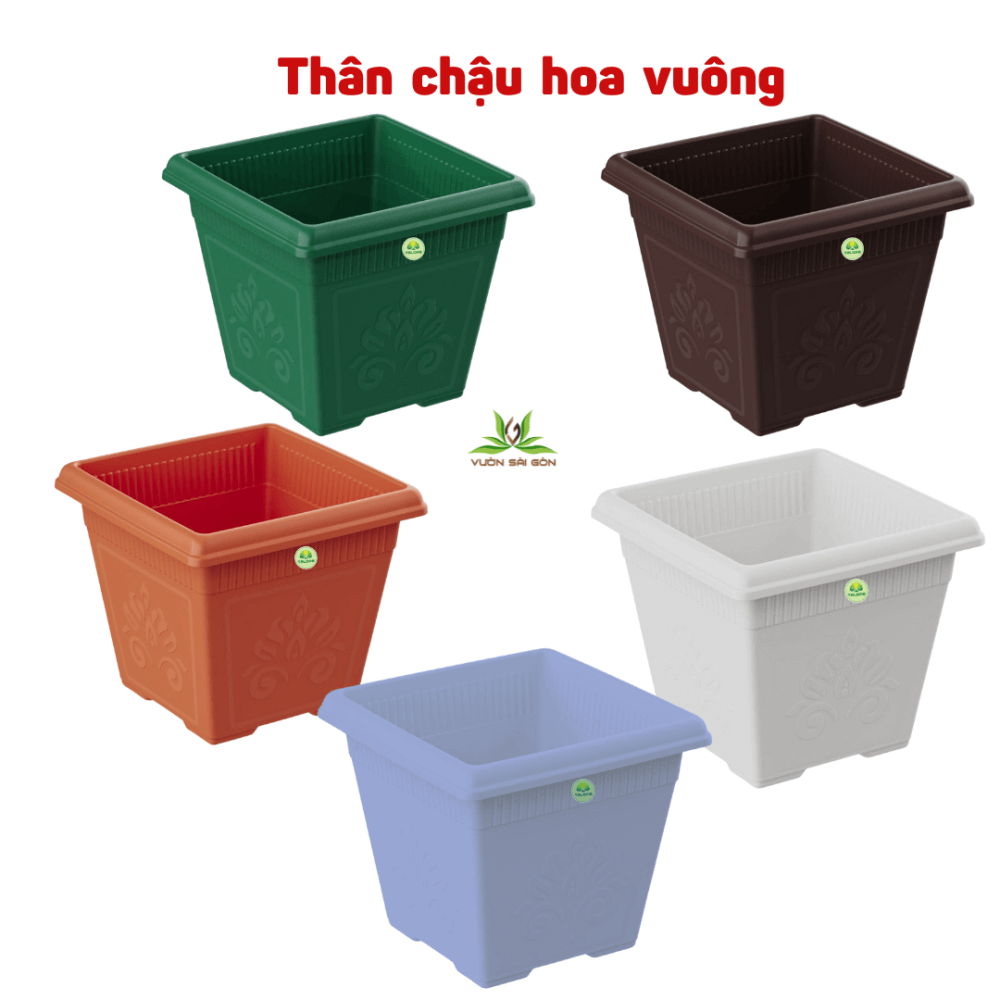 Thân Chậu Hoa Vuông TALOPA – Nhựa PP Cao Cấp, Đẹp Bền 2