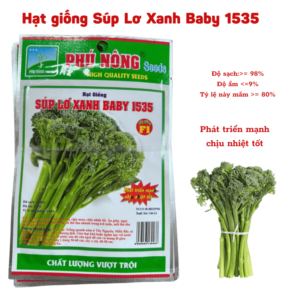 HẠT GIỐNG SÚP LƠ XANH BABY 1535 – NGON GIÒN, DỄ TRỒNG 2