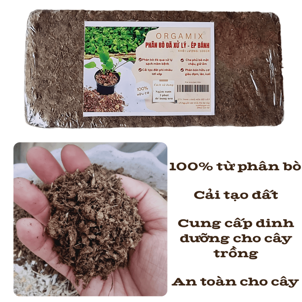Phân Bò Ép Bánh Orgamix – Đã xử lý, không hôi, 100% hữu cơ 2