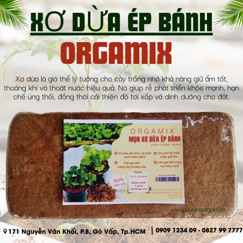 Mụn Xơ Dừa Ép Bánh Orgamix – Giá Thể Tự Nhiên, Hữu Cơ, Hiệu Quả Cho Nhà Vườn 3