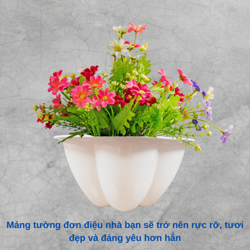 Chậu áp tường hình trái bí trồng rau hoa và cây kiểng 3