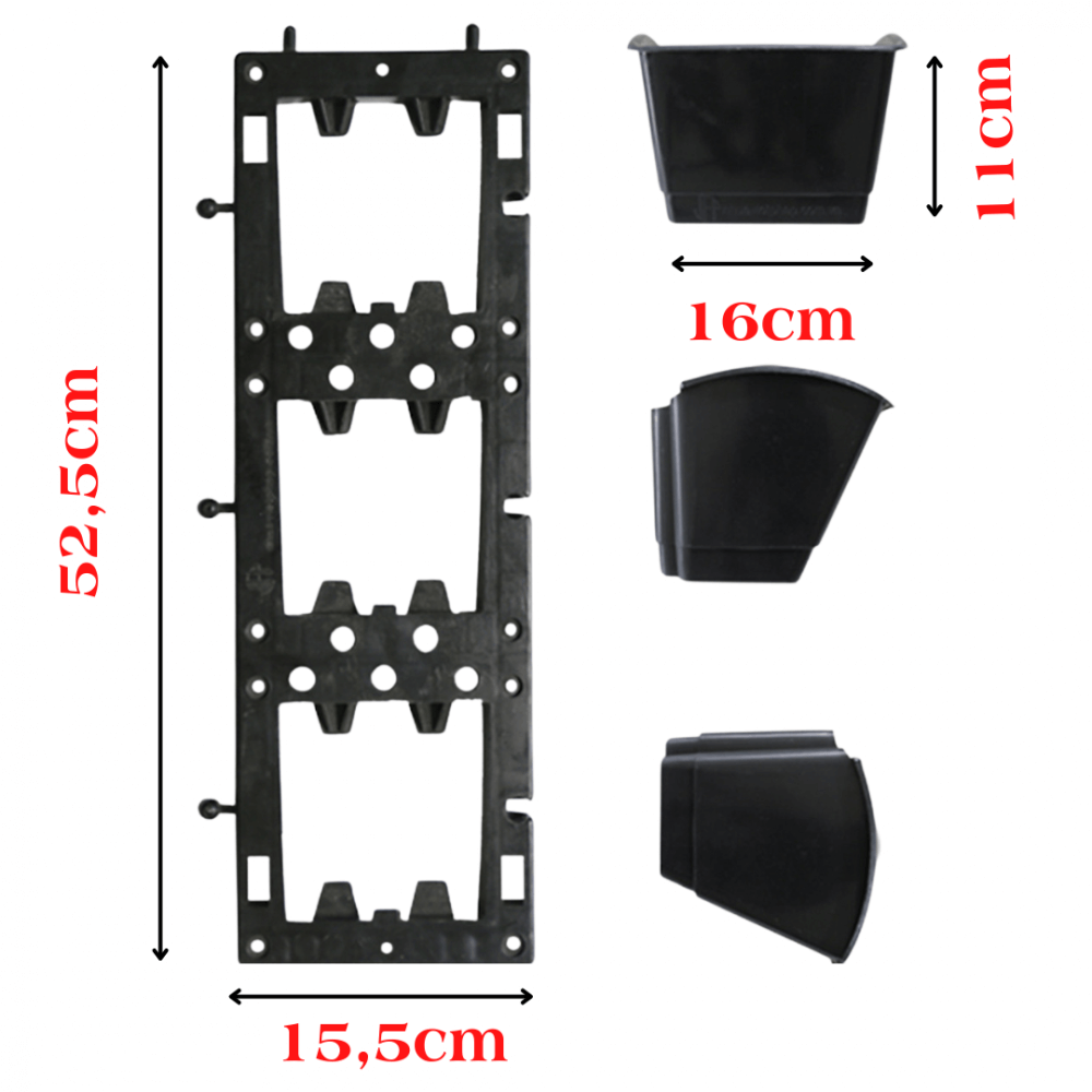 Bộ chậu vườn tường, vườn treo tường đứng (3 chậu) 2