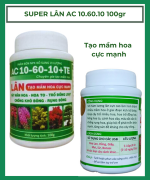 Phân bón Super lân AC 10.60.10 100gr
