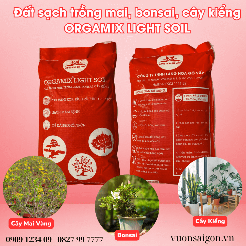Đất sạch trồng Mai, Bonsai, cây kiểng ORGAMIX LIGHT SOIL 2