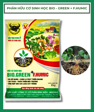 Phân bón hữu cơ sinh học Bio Green + F.Humic gói 2kg
