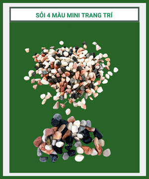 Sỏi 4 màu mini trang trí sân vườn, tiểu cảnh, hồ cá