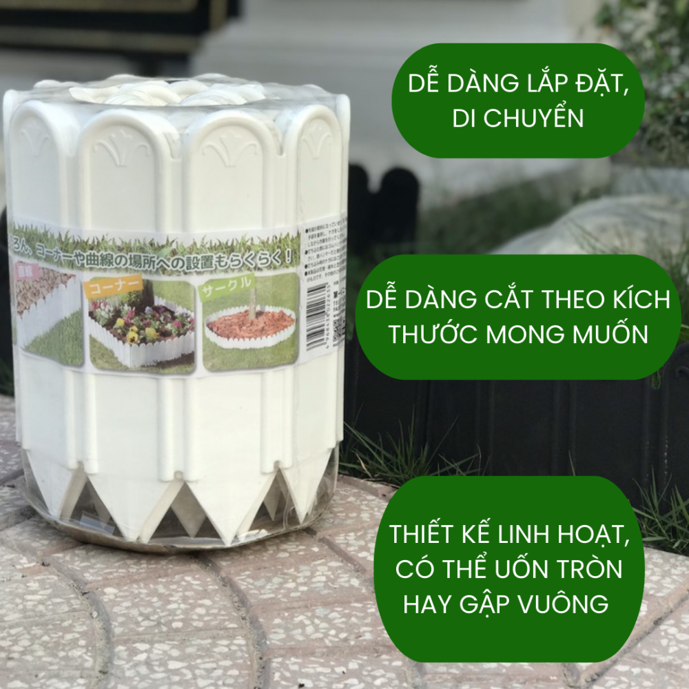 Hàng rào viền trắng Daim Nhật Bản-Hàng rào nhựa trang trí 3