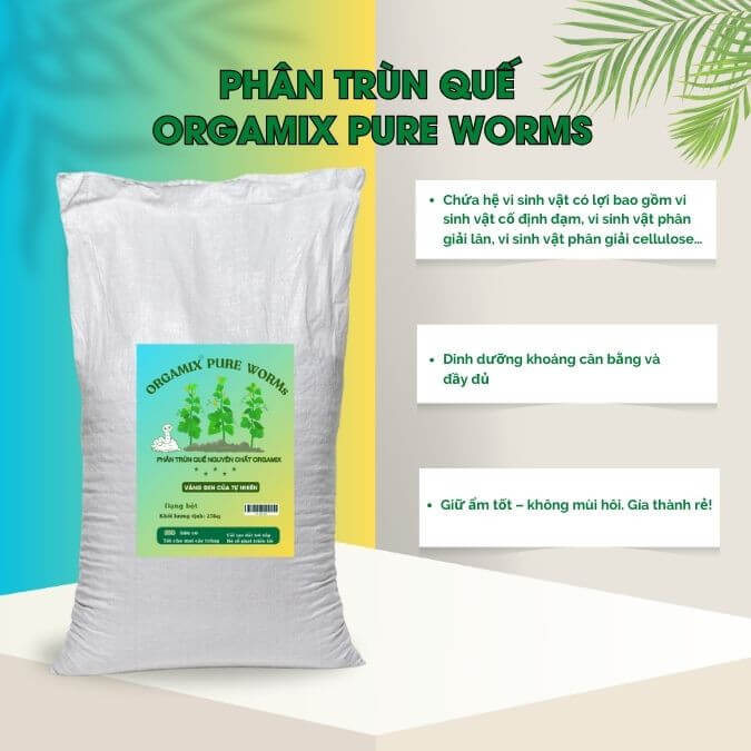 Phân Trùn Quế Hữu Cơ Orgamix – Bao 25kg 2