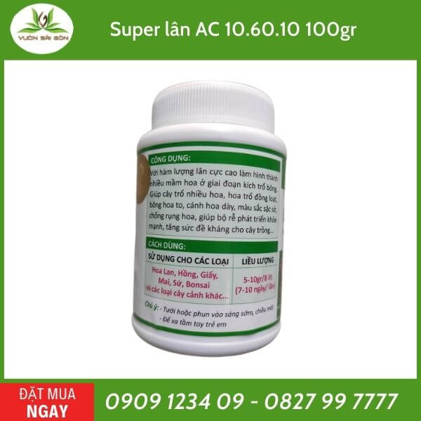 Phân bón Super lân AC 10.60.10 100gr 2