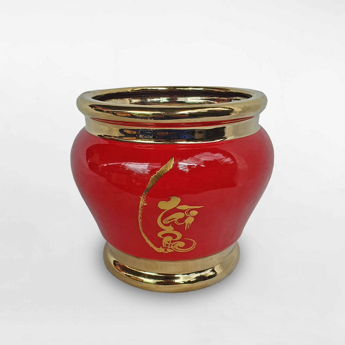 Chậu gốm sứ để bàn in chữ “Tài Lộc” 12x12cm GOSU046