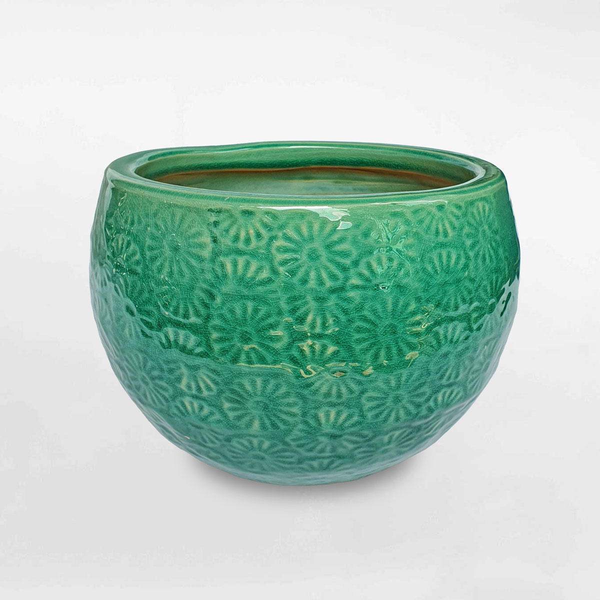 Chậu gốm sứ họa tiết hoa cúc 20x18cm GOSU045