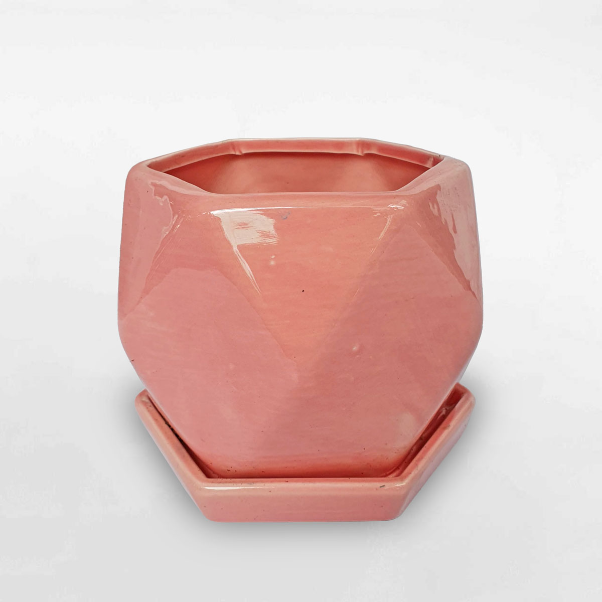 Chậu gốm sứ hình đa giác 10x10cm GOSU044