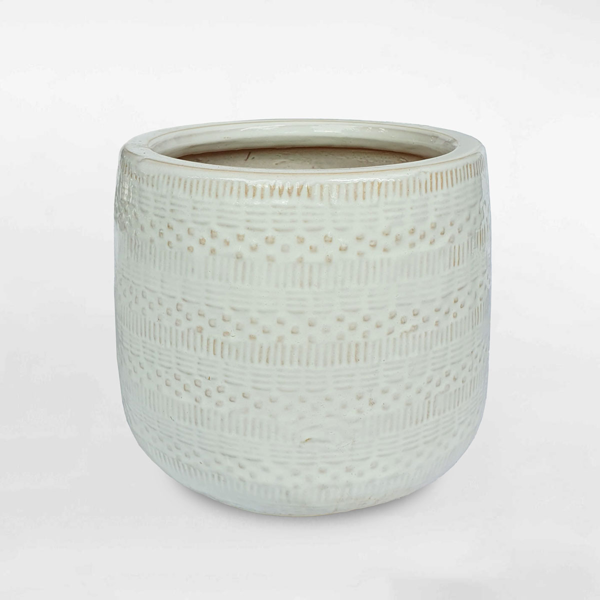 Chậu gốm sứ họa tiết thổ cẩm 20x18cm GOSU042