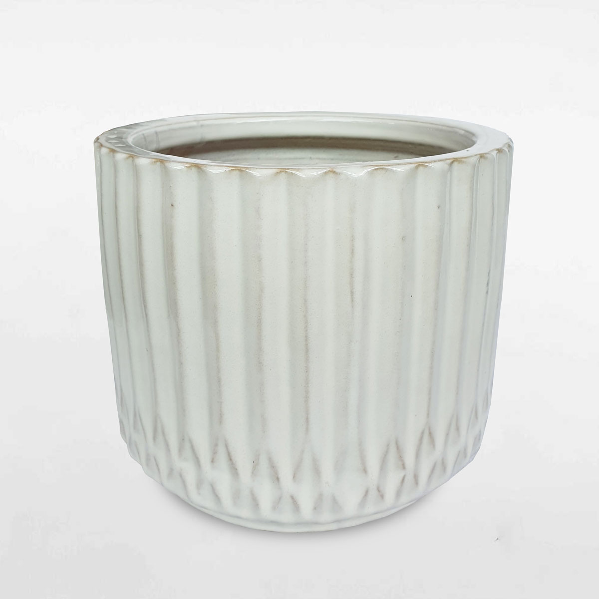 Chậu gốm gân sọc dọc 20x18cm GOSU041