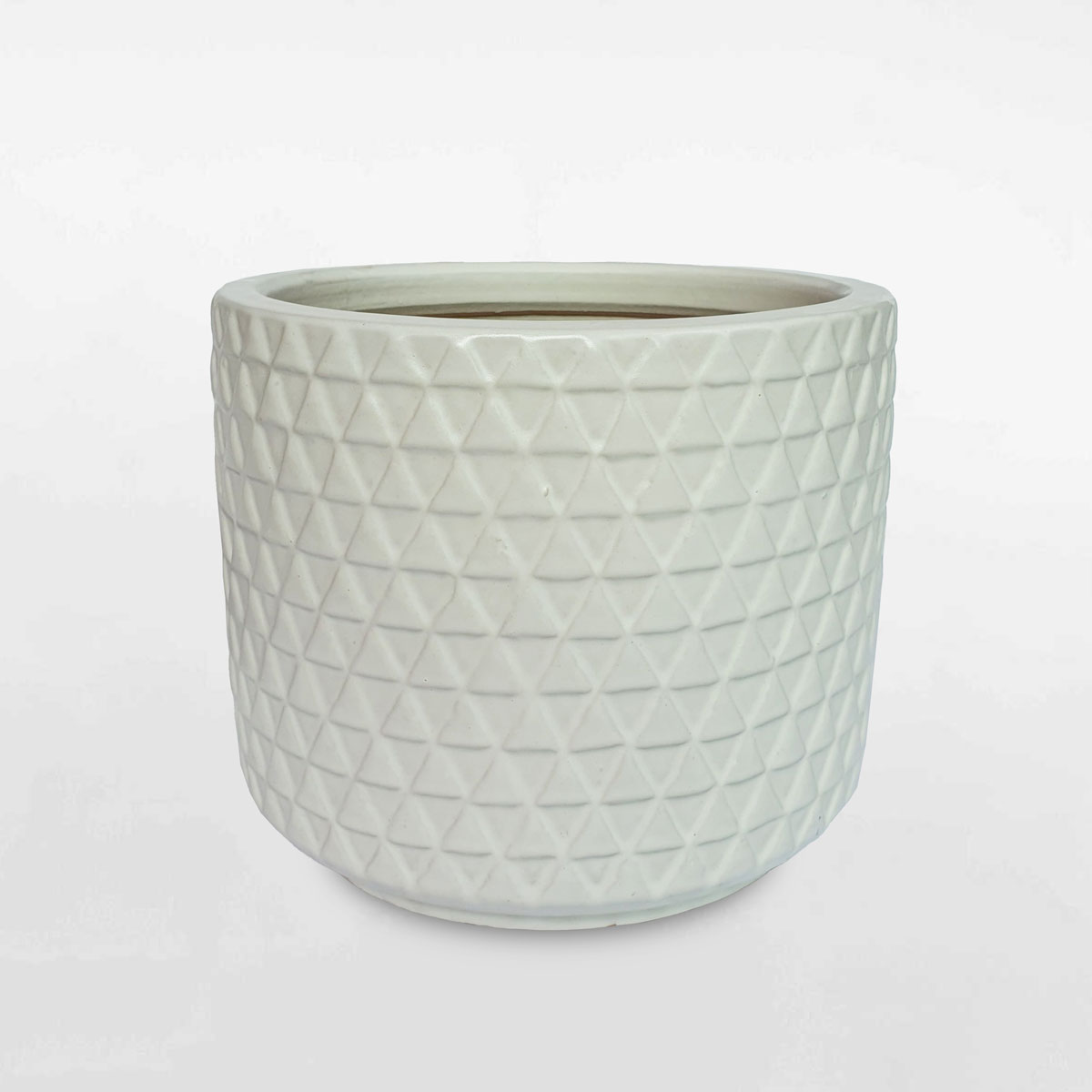 Chậu gốm họa tiết tam giác 20x18cm GOSU039