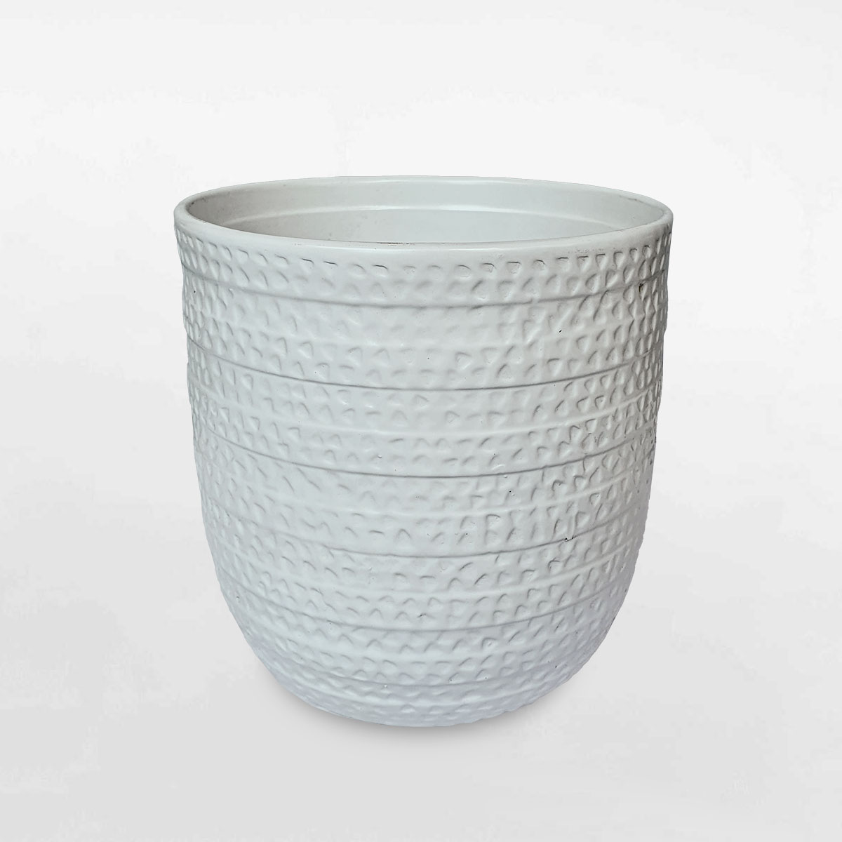 Chậu đất nung vân tam giác sơn bóng 17x17cm DANU102