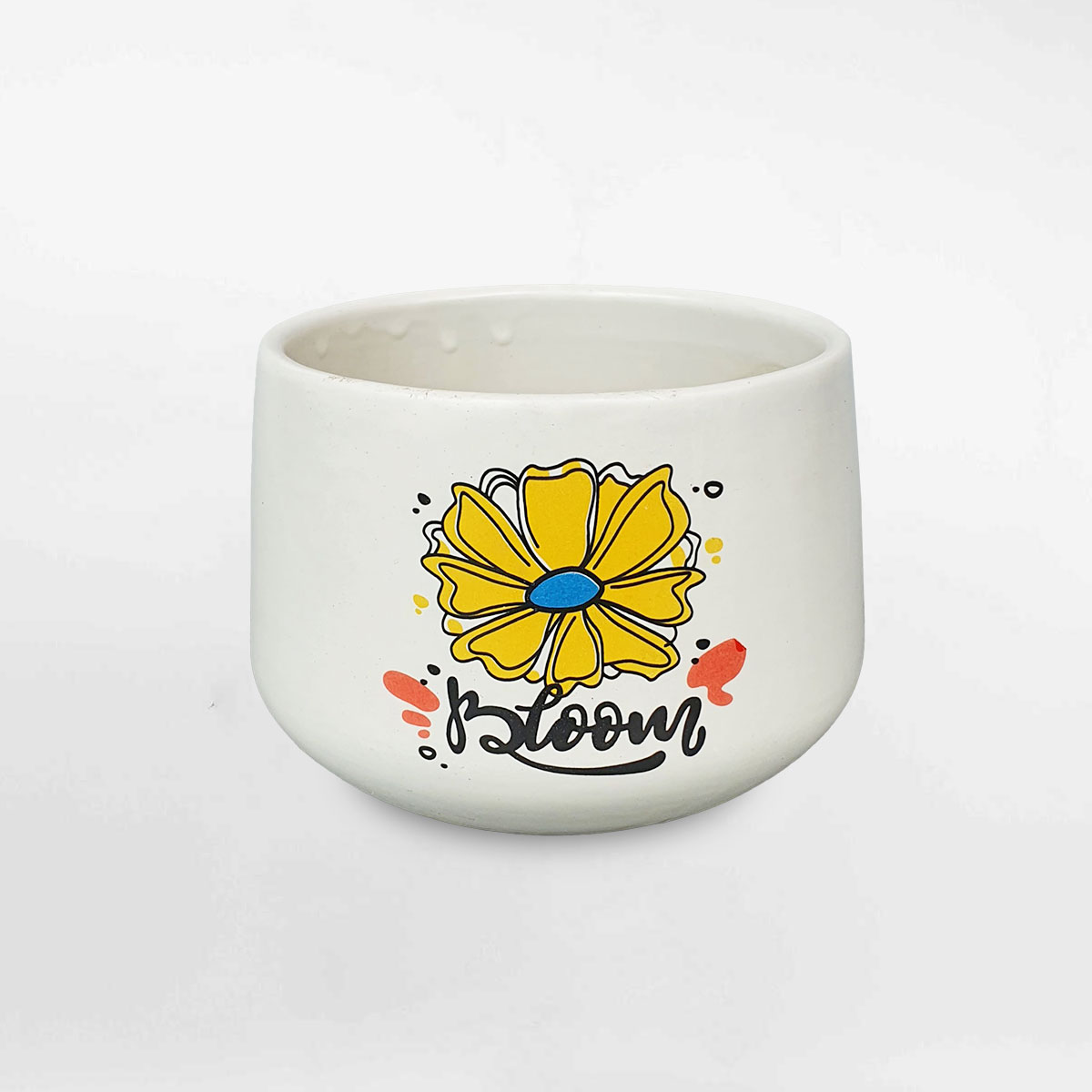 Chậu gốm sứ nhỏ hình bông hoa 12x9cm GOSU024