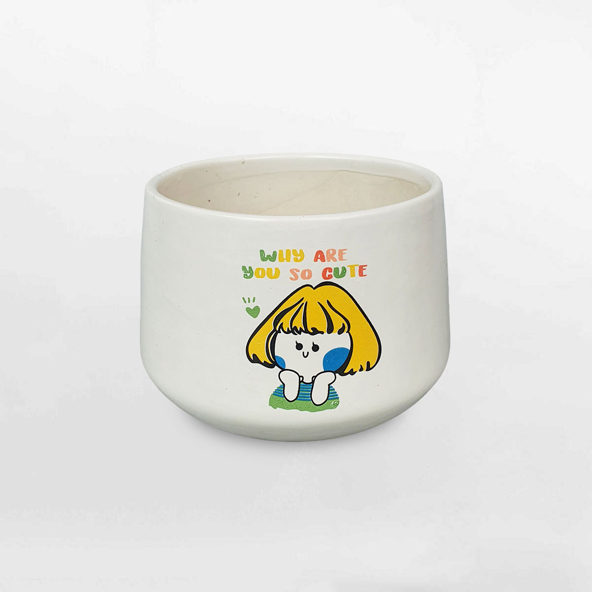Chậu gốm sứ nhỏ hình cô gái cute 12x9cm GOSU023