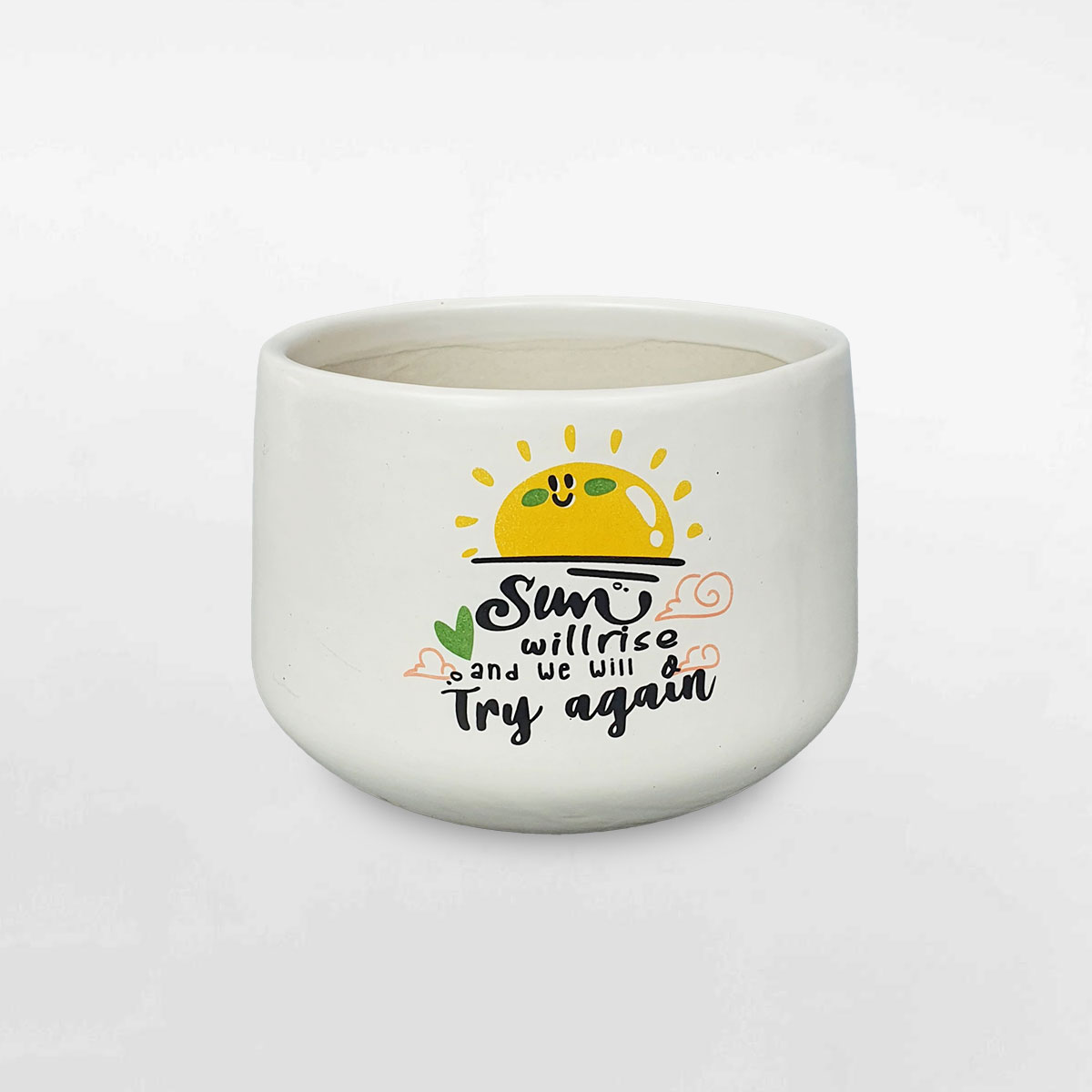 Chậu gốm sứ nhỏ câu nói Tiếng Anh 12x9cm GOSU021