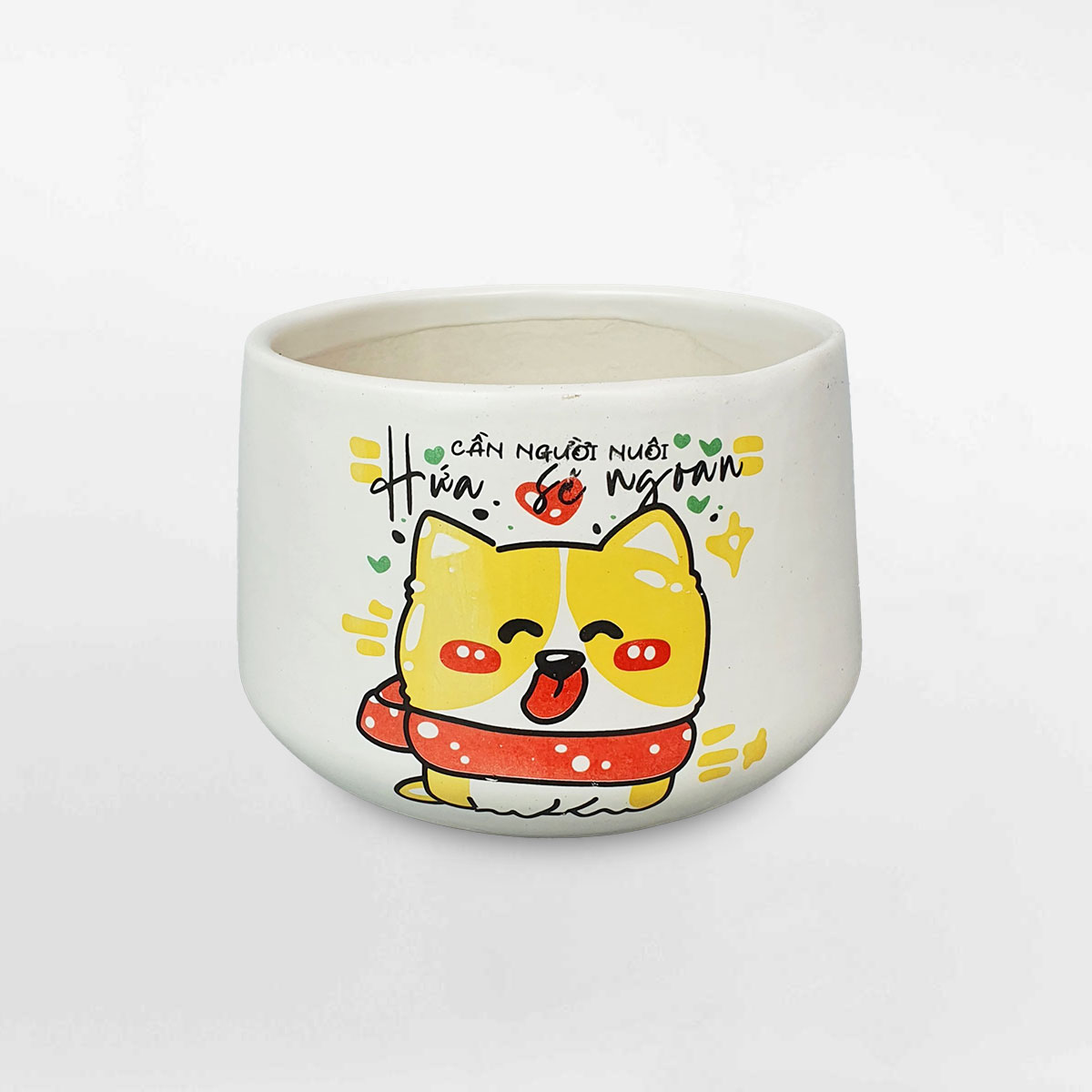 Chậu gốm sứ nhỏ hình thú cưng 12x9cm GOSU017