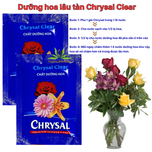 Dưỡng hoa lâu tàn Chrysal Clear gói 5gr 2