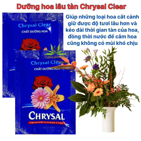 Dưỡng hoa lâu tàn Chrysal Clear gói 5gr 3