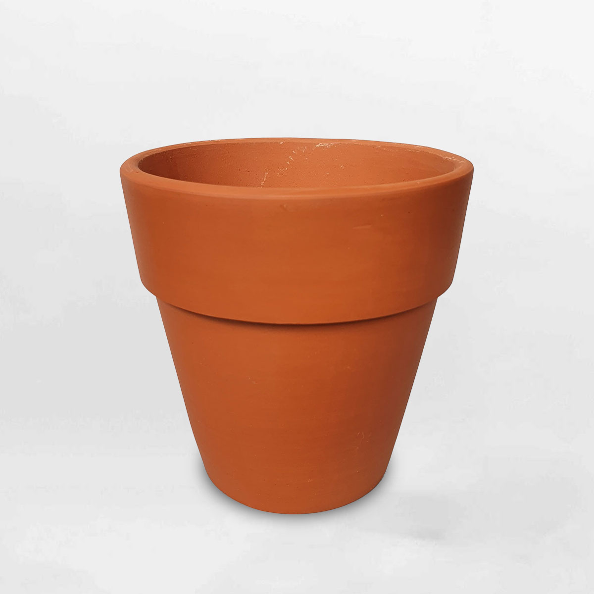 Chậu đất nung vát đáy gờ cao màu mộc 15×15 – 20x20cm DANU090