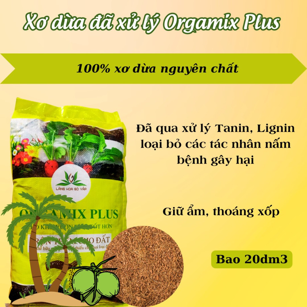 Xơ dừa đã xử lý Orgamix Plus 100% hữu cơ 20dm3 3