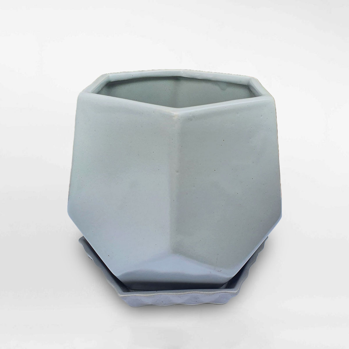 Chậu men sứ hình đa giác để bàn GOSU005