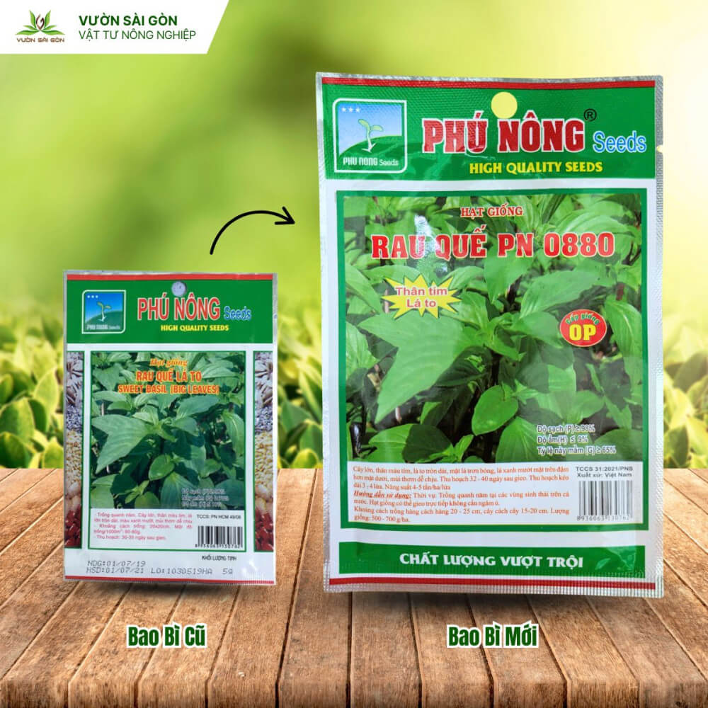 HẠT GIỐNG RAU QUẾ PHÚ NÔNG ( thân tím lá to) – gói 5gr 3