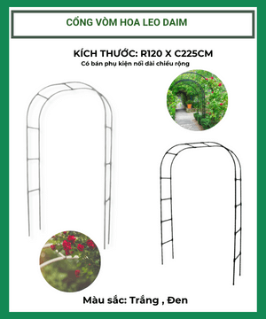 Cổng vòm hoa leo DAIM (trắng – đen)