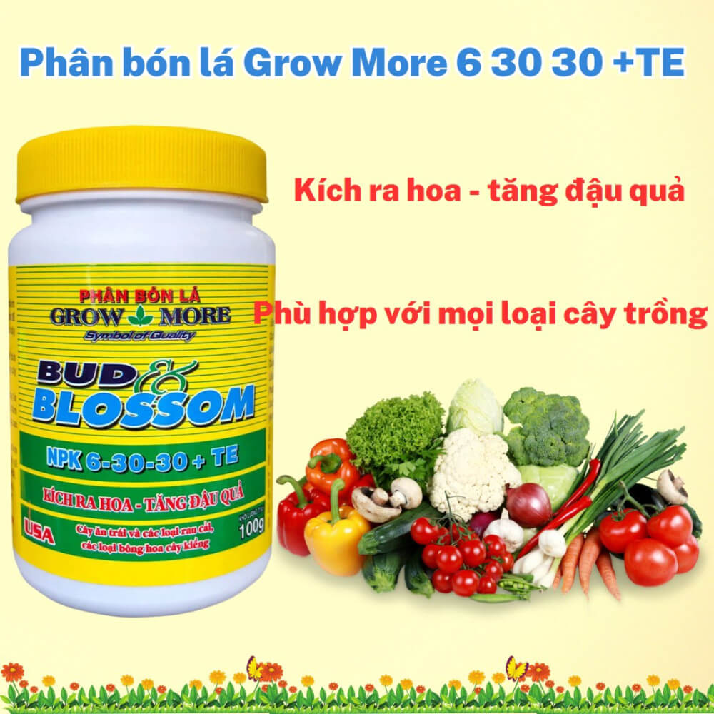 Phân bón lá Grow More 6 30 30+TE ( 100gr và 500gr) 3