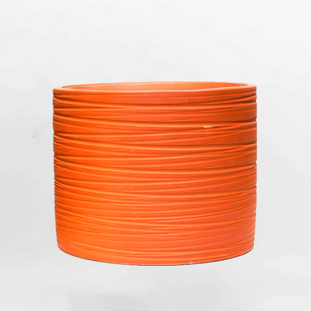 Chậu đất nung hình trụ vân quấn rối DANU042