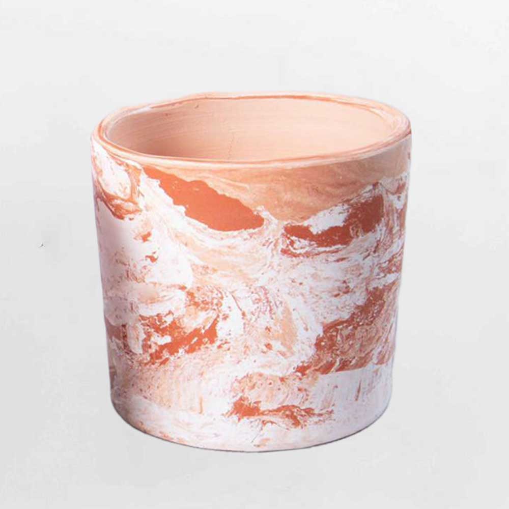 Chậu đất nung Marble hình trụ DANU039