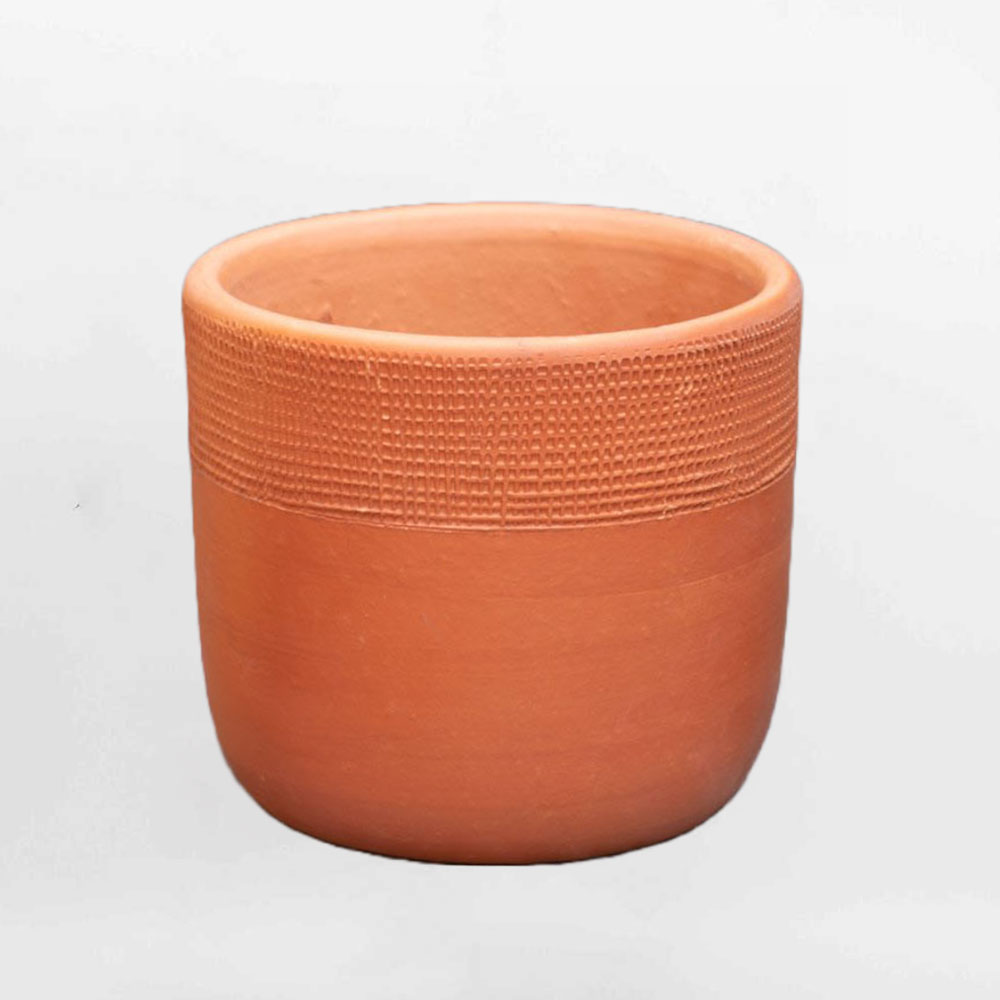 Chậu đất nung trụ tròn thấp DANU023