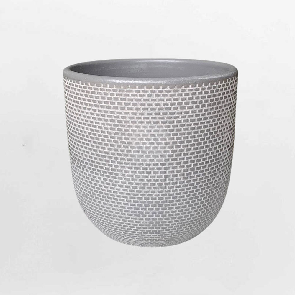Chậu đất nung họa tiết tường gạch DANU004