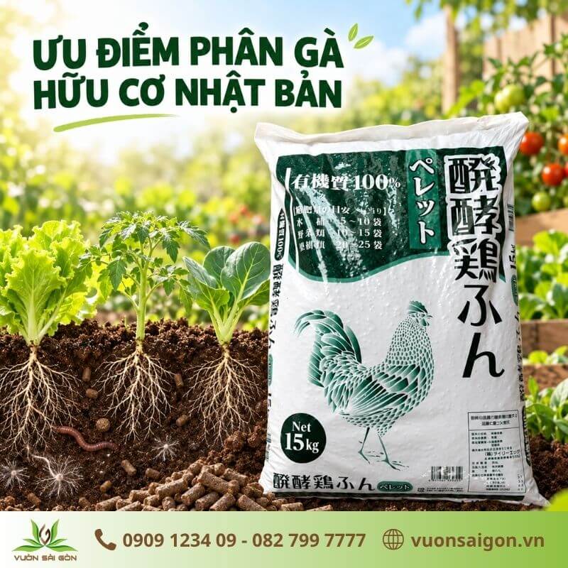 Phân gà hữu cơ Nhật Bản Bao 15kg (OMEGA GOLD – NHẬT BẢN ) 2