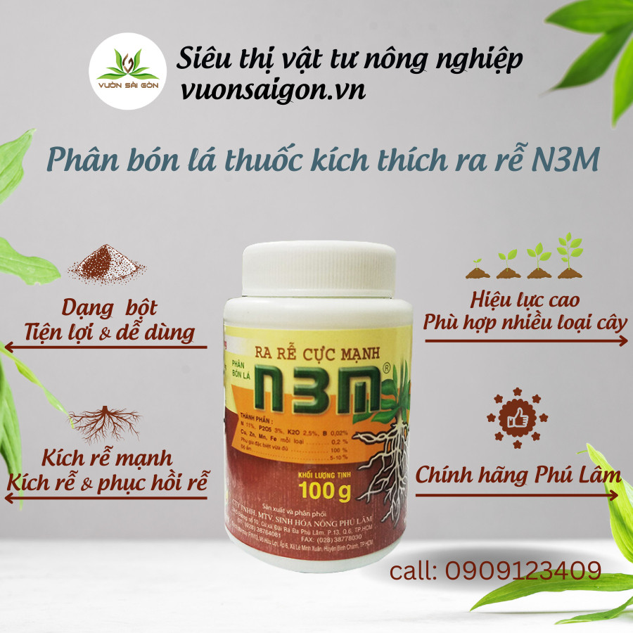 Phân bón lá thuốc kích thích ra rễ cực mạnh N3M 3
