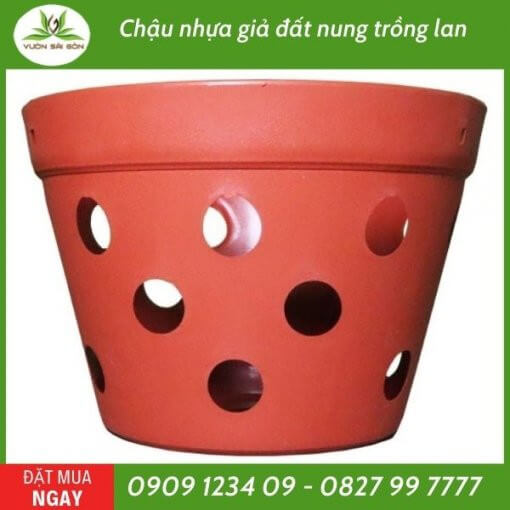 Chậu nhựa giả đất nung trồng lan 2