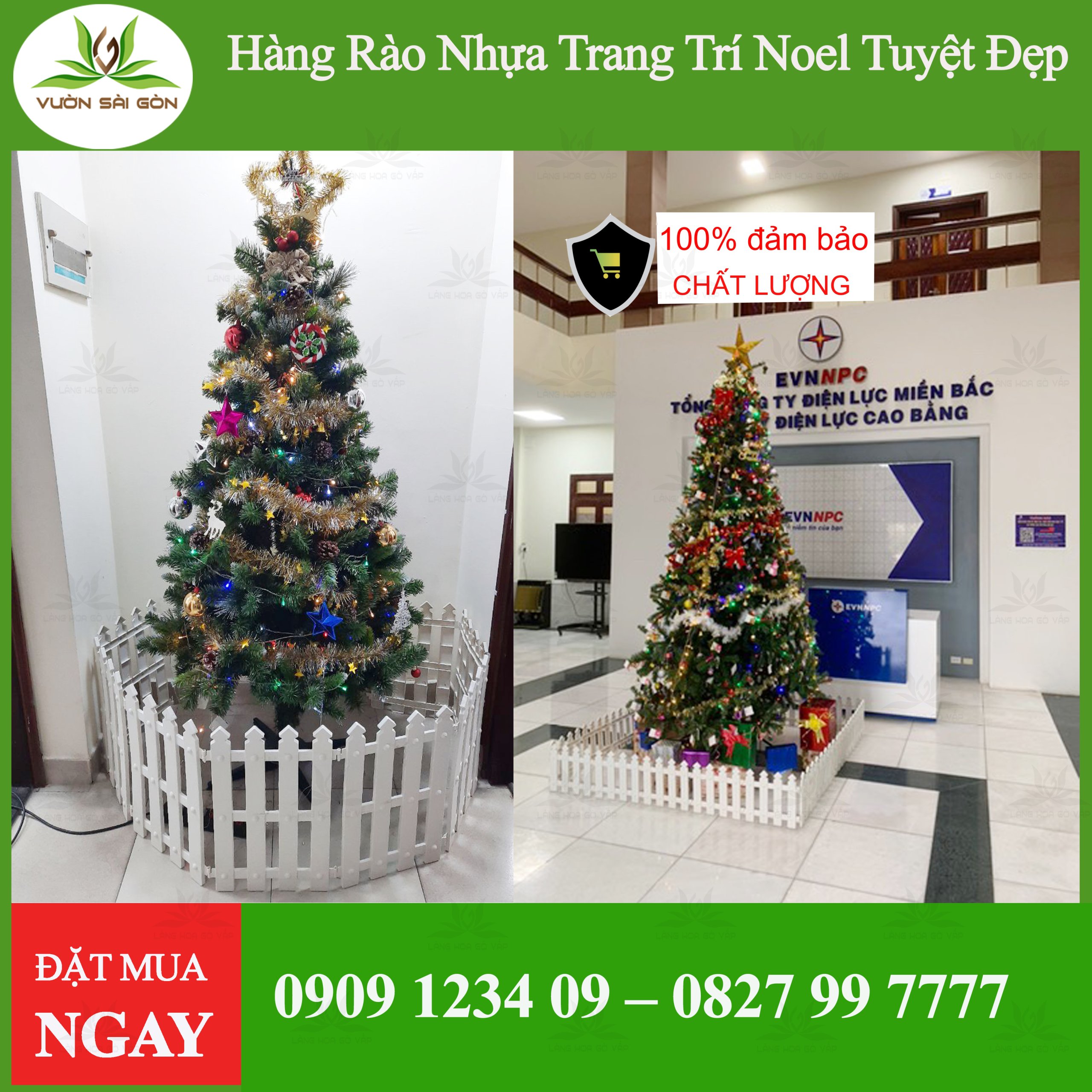 Hàng rào nhựa trắng trang trí nhiều kích thước 2