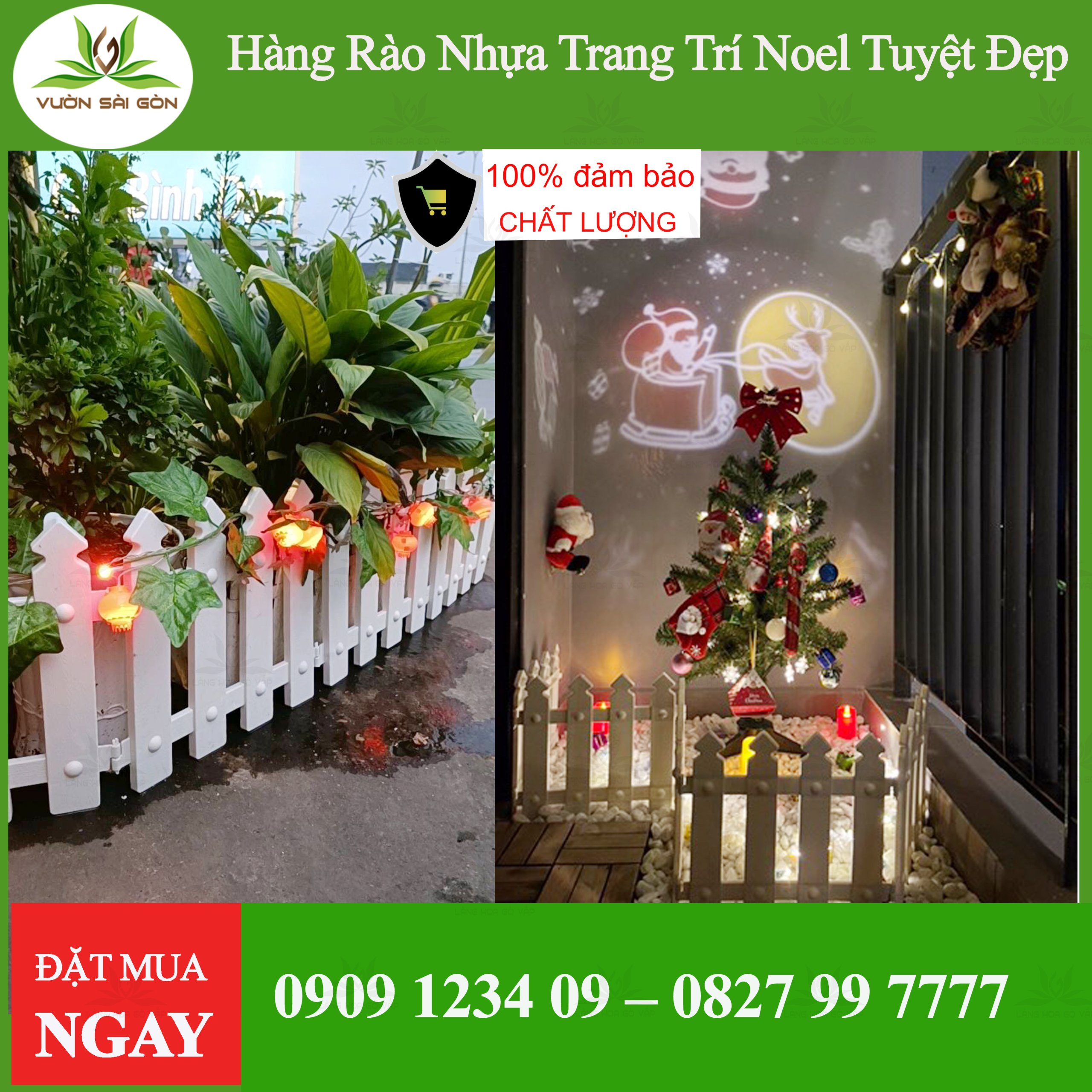Hàng rào nhựa trắng trang trí nhiều kích thước 3