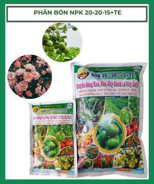 Phân bón cao cấp NPK 20 – 20 – 15+ TE Cây Cuốc Vàng