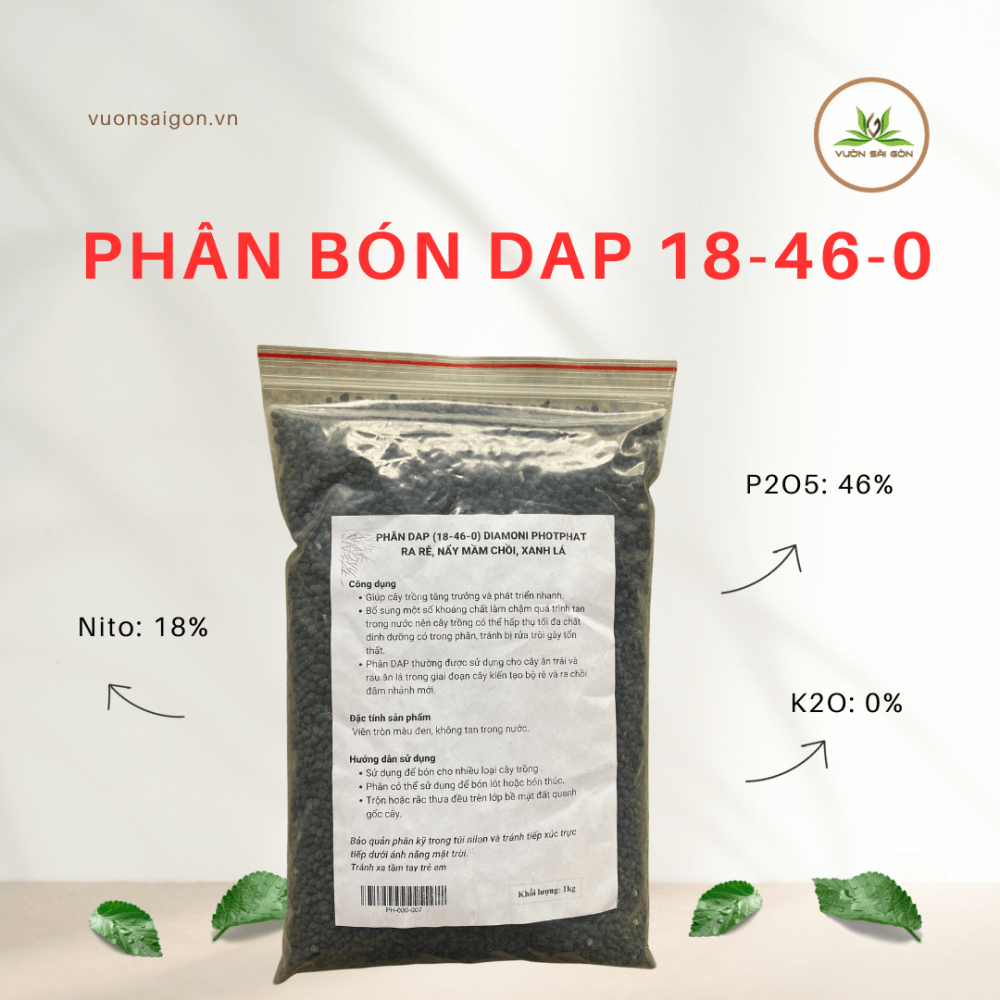 Phân bón Dap 18-46 Vinacam gói 1kg Thích Hợp Với Mọi Loại Cây Trồng 2