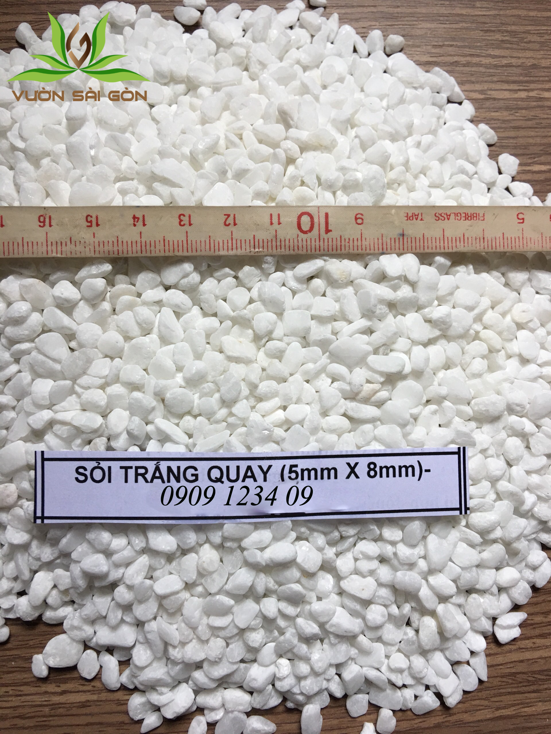 Sỏi trắng bao – Sỏi màu trang trí tiểu cảnh, sân vườn 12kg 3