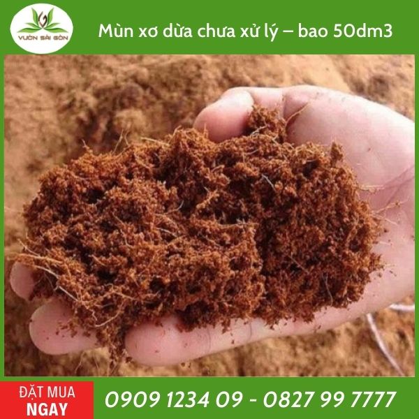 Mùn xơ dừa chưa xử lý – bao 50dm3 2
